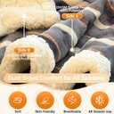 Fleece Bed Throw Blanket, Twin Size 60 Inch 80 Inch, Soft Plush Fluffy, Reversible Flannel Blanket for Sofa, Couch, Bed, All Seasons, for Women