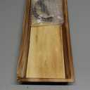 Long Narrow Wood Candle Tray: Hanobe Rustic Wooden Candle Holders Rectangular Table Centerpieces for Dining Room Farmhouse Pillar Stand with Handle Rectangle Tea Light Base Coffee Table Decor, Brown