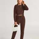 BTFBM Women 2 Piece Outfits Long Sleeve Crop Top Pullover Drawstring Pant Jogger Set Casual Sweatsuits Tracksuit Pockets (S)