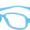 AQWANO Children Optical Glasses Frame tr90 Flexible Bendable One-piece Safe Eyeglasses Girls Boy (M-square-sky Blue)