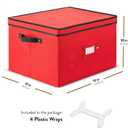 ZOBER Christmas Light Storage Reels - Christmas Light Organizer with 4 Plastic Wheels - Fits 200 Mini Lights Per Spool, Lights Storage - Strong & Durable Material - Stitched Reinforced Handles - Red