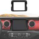 RT-TCZ for Jeep JL Center Console Radio Display Panel Trim Cover for Jeep Wrangler JL JLU Gladiator JT 2018-2023 Black Carbon Fiber Interior Accessories 8.4 inch