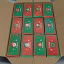 12 in 1 Christmas Micro Building Blocks Set, Santa Claus Reindeer Snowman Tree Mini Building Toys, Christmas Stocking Stuffers, Fun Family Christmas Birthday Gift Idea (Red)