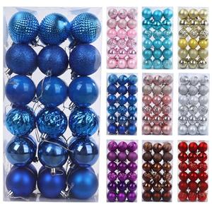 GANGLIAN 36 Pcs Christmas Ball Ornaments Navy Blue Christmas Ornaments Set for Valentine's Day Decorations Shatterproof Xmas Decorations Ornaments Bulk Balls 2.36" Hanging Decor for New Year Party