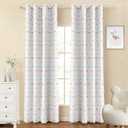 MYSKY HOME Total Blackout Curtains for Kids Bedroom 84 Inch Long 100% Light Blocking Curtains for Living Room 2 Panels Room Darkening Grommet Double Layer Drapes with Rainbow Pom Pom Sheer 52W x 84L