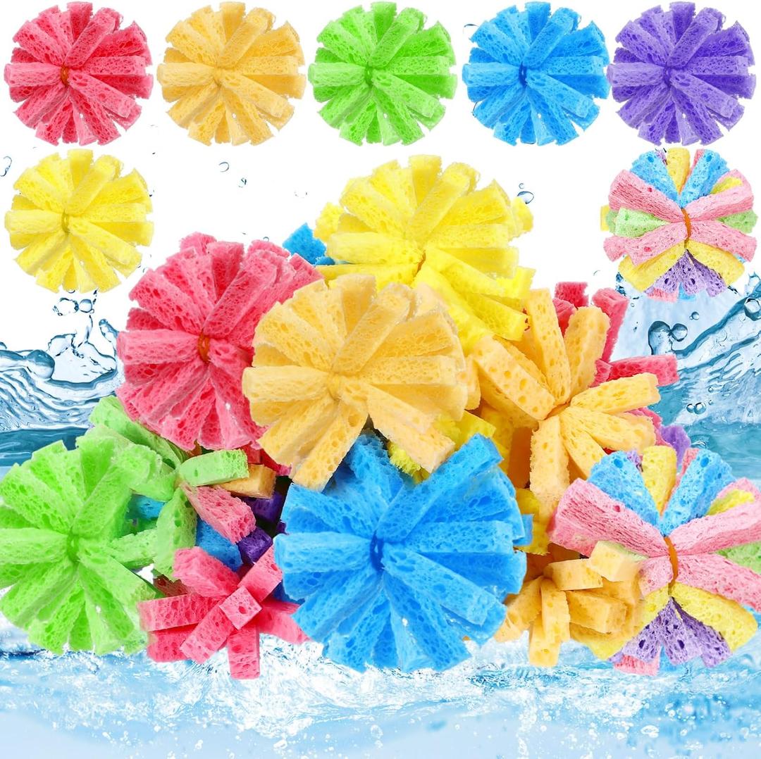 Blueweenly 30 Pcs Reusable Water Sponge Balls for Outdoor Water Balloons Kids Games Toys Soft Quick Soak Pool Fight Toys for Summer Activities Backyard Trampoline Beach Party (Fresh Color)