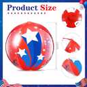 24 Pcs Patriotic Inflatable Beach Balls 12 Inch 4th of July Red White Blue Glitter Pool Balls Bulk with Star Confetti 250th Anniversary Party Favors for Summer Pool Beach Decorations