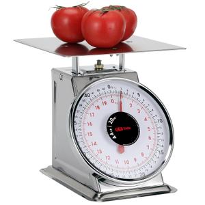 Tada 44 LBS Stainless Steel Mechanical Kitchen Scale Heavy Duty Portion-Control Food Scale Produce Scale with Stainless Steel Platform