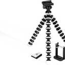 GPX 10 Inch Mini Smartphone Tripod, Includes Smartphone Adapter and Mounting Adapter, Max Height 9.84 Inches (TPD108B), Black