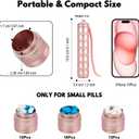 Portable Metal Pill Medicine Organizer - Waterproof Pill Case Compact Travel Pill Box Weekly Aluminum Alloy Container, 7 Day Daily Pill Organizer Holder for Small Pills, Pink S