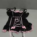 Lingerie Sets for Women Sexy Rave Outfits Lace Up Corset Bodysuit with Garter Thong 3 Piece Black Pink L