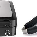 KRUPS 4Slice Belgian Waffle Maker: Stainless Steel, 5 Browning Levels, Audible Ready Beep, Removable Plates, 1200W, Silver/Black, Large Waffle Maker Family Size, Great for Family Breakfasts