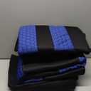 Skechers Memory Foam Car Seat Cover Full Sets, Hexcomb Breathable Thick Seat Covers, Airbag Compatible, Automotive Comfort & Protection for Most Cars,Van,Trucks, SUVs (Blue,Full Set) (Black and Blue)