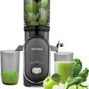 SUSTEAS Cold Press Juicer, 5.3" Feed Chute(50oz Capacity), 300 Watt Slow Masticating Juice Extractor for Whole Fruits and Vegetables, Automatic Feed, Easy to Clean, High Juice Yield,Silver gray