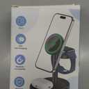 2026 3 in 1 Wireless Charging Station for Apple MagSafe Charger, 15W Fast Magnetic Mag-Safe Charger Stand for iPhone 17 16 15 14 13 12 17e Apple Watch AirPods Series, Gifts for Men (Black)