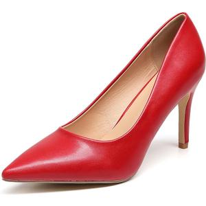 VenusCelia Women's Rokoko Pump Stiletto Heel Shoe (7.5 M US,Red-PU)