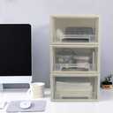 6 Quart Plastic Chest of Drawers, Desktop Office Organizer, 3 Pack
