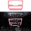 JeCar Pink Center Console Window Control Panel Trim Cover for 2018-2024 Jeep Wrangler JL JLU Gladiator JT Interior Accessories