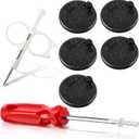 Sprinkler Rotor Tool Kit, 5 Pack Protective Rubber Caps Adjustment Key Pull Up Tool Compatible with Hunter PGP/Rain Bird Geared Rotors, Sprinkler Head Adjustment Set (Red & White)