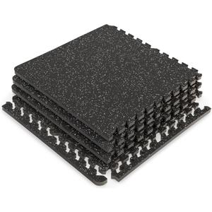 Marcy Interlocking Dual Density Rubber Top EVA Foam Home Gym Floor Mat for Exercise Equipment & Accessories MAT-40 (Multi Color)