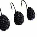 Twofishes Decorative Pinecone Shower Curtain Hooks Bathroom Rolling Hangers Curtain Rings Pack of 12
