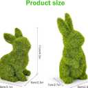 Easter Rabbit Decoration Horticulture Green Flocking Moss Sculpture Decoration Desktop Living Room Garden Easter Gift (Small 2PCS Standing+Sitting)