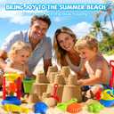 Beach Toys, 19 Piece Sand Toys Set Kids Sandbox Toys Includes Water Wheel Beach Tool Kit Bucket Watering Can Molds with Mesh Bag for Kids Ages 3-13