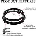 7" 7 Inch headlight Ring Mounting Bracket with Wire Harness Adapter for Motorcycle Street Glide Road King Electra Glide Headlight bracket(Black)