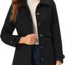 Allegra K Women's Winter Classic Outwear Overcoat with Pockets Single Breasted Pea Coat, Size: Small