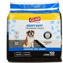 Glad for Pets Heavy Duty Activated Carbon Training Pads, 24" x 24" 100ct | Ultra Absorbent Training Pads - Absorbs 50% More Than Standard Pad in Same Size; Heavy Duty Puppy Potty Training Pads