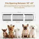 Dog Gate Indoor,18"-45" Adjustable Extra Wide Metal Short Dog Gate to Step Over, 10" Tall Small Pet Gate with 3 Extension Kits, Pressure Mounted for Doorways & Stairs Black