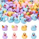 60pcs Easter Resin Ducks, Tiny Ducks Toy Figurines, Novelty Duck for Easter Party Favors Gifts (4 Styles)