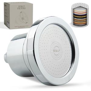 Filtered Shower Head High Pressure Showerhead Filter Removes Chlorine & Sediment, Water Softener for Hair & Skin, Reduces Dandruff, Protects Color-Treated Hair, Easy Install (Chrome)