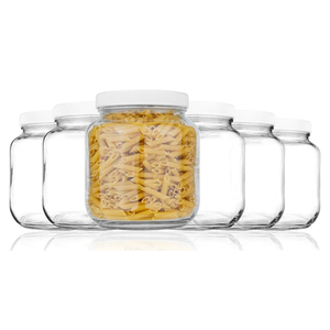 kitchentoolz 6 Pack of Half Gallon Mason Jars  Wide Mouth with Airtight Lid  Safe Container for Fermenting, Pickling, and Storing