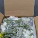 Junkin White 12 Sets Flower Mason Jar Table Centerpieces with LED Light