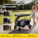 Stroller Wagon for Kids, One-Hand Adjustable Push/Pull Handle, Spacious Storage, 8"/12" All-Terrain Wheels, Canopy with Bug Net, Wagon Stroller for Daily Walks, Short Trips & Grocery Runs
