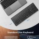 Samsers Foldable Bluetooth Keyboard with Numeric Keypad, Full-Size Wireless Folding Keyboards with PU Leather, Portable Travel for iOS Android Windows Mac OS, Support 3 Device(BT5.1 x 3)-Black