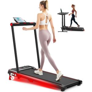 Walking Pad Treadmill, Anylife Incline Walking Pads Under Desk 330lb Capacity, 2.5HP Portable Treadmills for Home, Compact Treadmill Small Running Pad with LED Display, Remote Control (Dark Red)