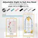 Wedding Welcome Sign Holder, Adjustable Easel Stand for Wedding Sign with Design Bundle Ribbon Leather Straps Heavy Duty Seating Chart Stand for Wedding Bridal All Kinds of Parties Reception Display