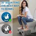 Foldable Toilet Stool Squat, 7 Inch Healthy Squatting Potty for Adults with Anti-Slip Feet, Portable Travel Poop Stool Adult, Lightweight & Easy Storage Bathroom Toilet Step Stool, Gray