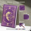 Christian Gifts,A5 Hardcover Leather Journal for Women - 200 Pages Premium Paper Notebook,Lion Journal with 180 Lay Flat Design for Daily Diary, Prayer & Planning (Lion Purple)