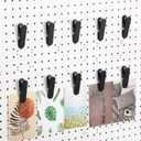 CroBlissful 10 Pcs Pegboard Accessories Clips Pegboard Clips Metal Accessories Hook Attachment Peg Board Clip for Crafts Kitchen Bathroom Room Office Wall Organize Storage Display (Black)