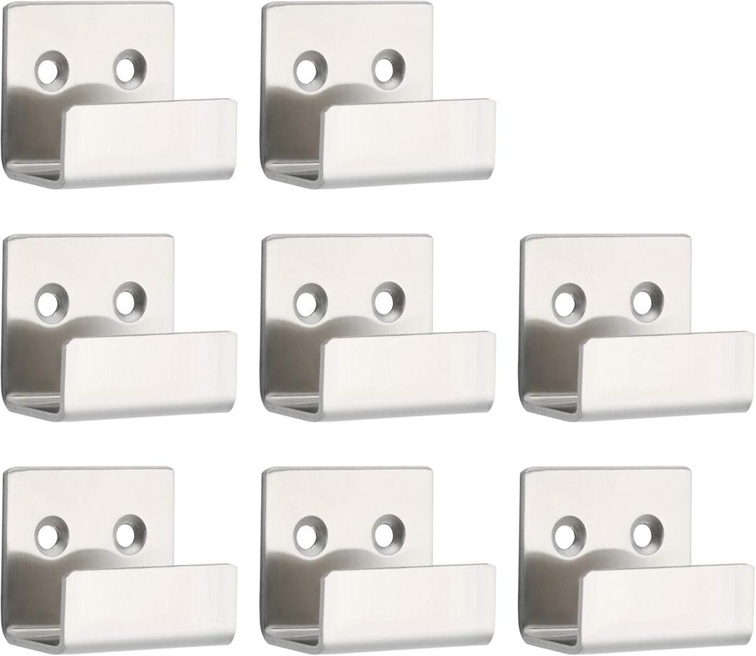Alise Tile Display Wall Hanger Fastenerr,Stainless Steel Wall Mount Tile Brackets Hook Heavy Duty Tile Hanger for Mirrors,Picture Frame,Ceramic Wall Display,Fit 20mm Thick,Pack of 8,Brushed
