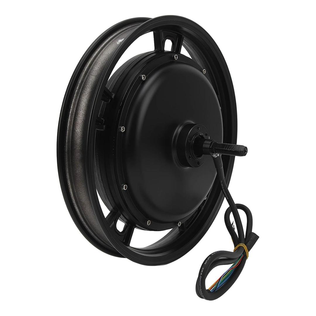 Focket Brushless Hub Motor, 500W to 3500W 48V 90V Gearless High Power Torsion 16 Inch Wheel Hub Motor, Disc Brake with Double Hall for Electric Motorcycle Scooter