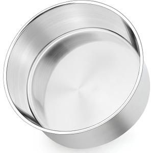 P&P CHEF 8 Inch Cake Pans Set, Round Baking Pan Stainless Steel Layer Birthday Wedding Cake Oven Pans, Non Toxic & Heavy Duty, Deep Side & Mirror Finish, Dishwasher Safe, (1Pc)