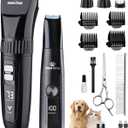 M&M STAR Dog Grooming Kit, Quiet Dog Clippers for Grooming Heavy Thick Coats, Cordless Pet Hair Trimmer & Shaver with Paw Trimmer, Low Noise Rechargeable Clippers for Small Large Dogs Cats
