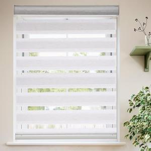 MYshade Roller Shades Zebra Blinds for Windows Cordless Day and Night Light Filtering Dual Layer Roller Blinds 22" x 72" Beige