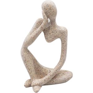 Abstract Style Thinker Sculptures, Sandstone Resin Thinker Statue Ornaments, Housewarming Gifts, Living Room Dining Desk Decorations(Right, Large)
