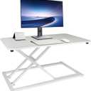 Lightweight 24 in White Lift Laptop Standing Desk Converter, Manual Adjustable Height Sit Stand up Desk Riser, Compact for Monitor or Keyboard Workstation