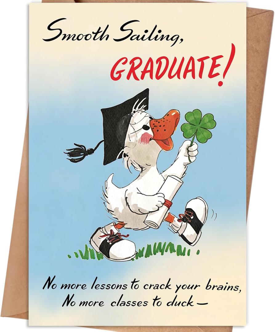 4 x Graduation Card for Him Her | 2026 High School College Graduation Card, Congratulations on Grad Card Gifts, Includes Envelope and Stickers, 8x5.3 Inch